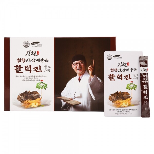 우주스토어,[단독특가][김오곤][1+1] 침향 산삼배양근 활력진 골드스틱 15g* 30포(총60포) + 선물용쇼핑백 포함