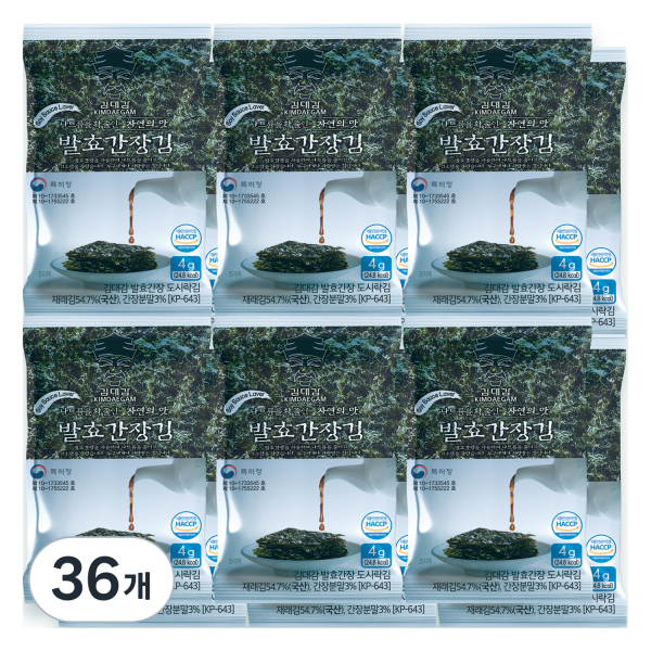 우주스토어,[가정의 달]김대감 발효간장 도시락김 4g*12봉 x 3입